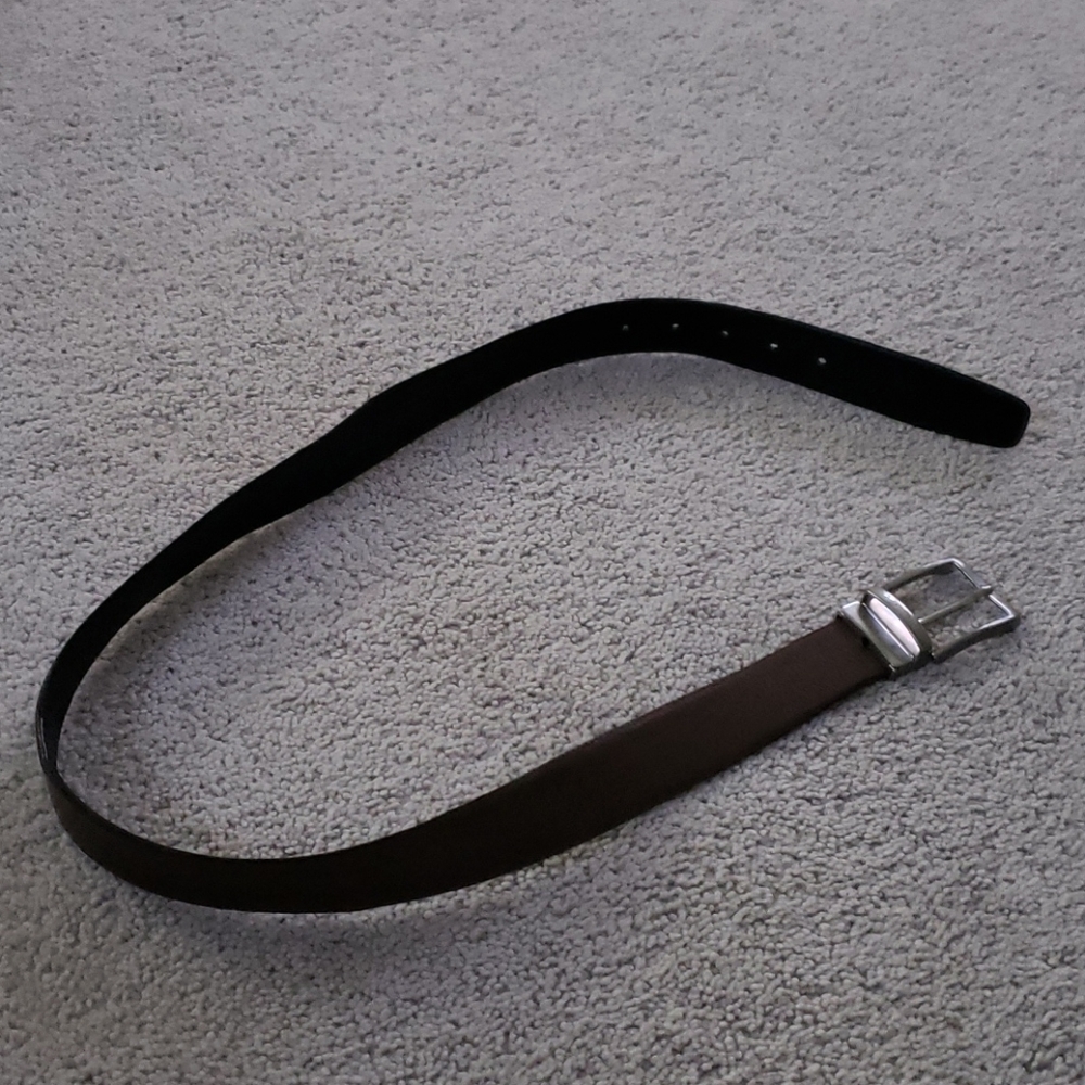 A. testoni Black and Brown Leather Reversible Belt
